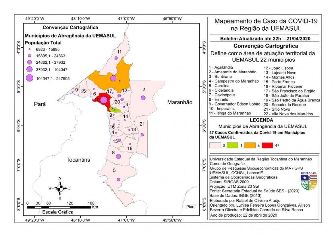 Laboratório da UEMASUL produz mapas que mostram evolução da Covid 19