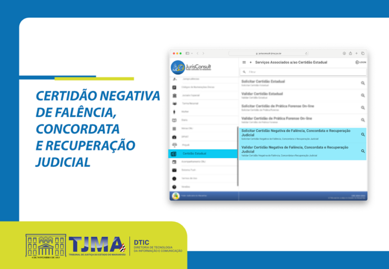 TJMA disponibiliza emissão eletrônica de certidão negativa de falência ...