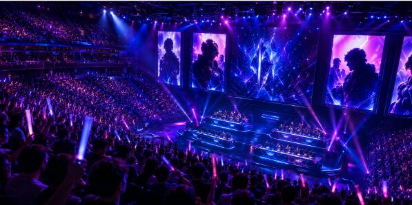 Arena de eSports cheia durante campeonato internacional